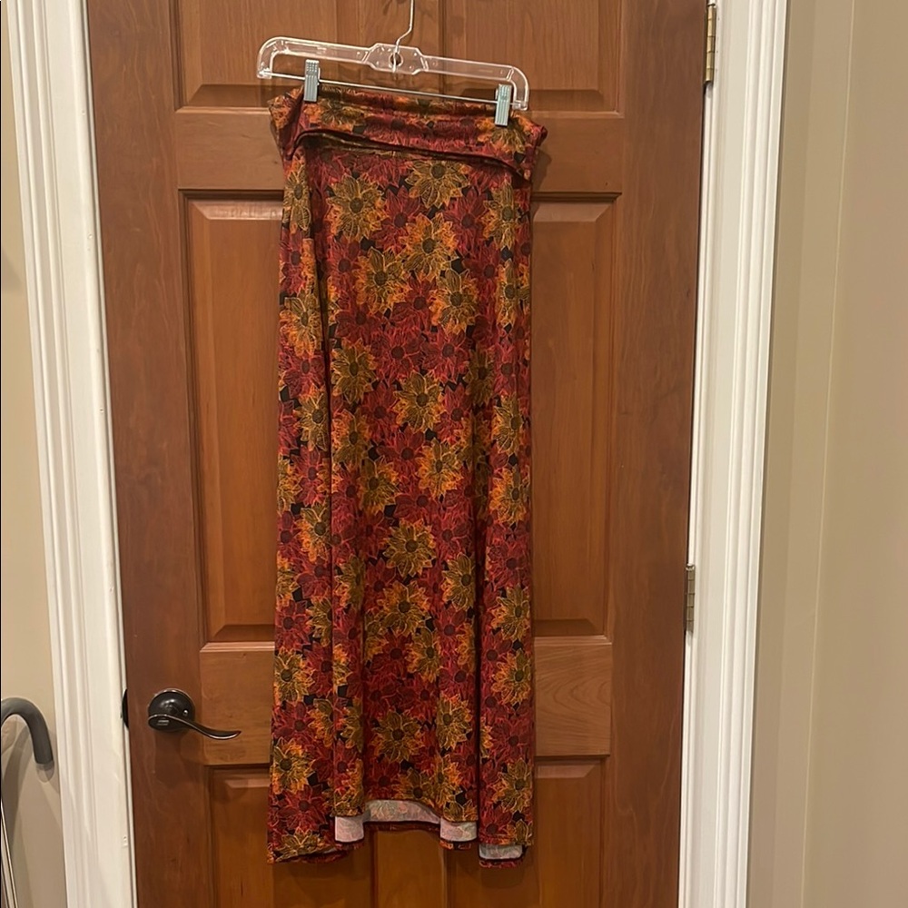 LuLaRoe Red Asymmetrical Wrap Maxi Skirt